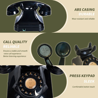Ricarica audio libro degli ospiti di nozze nero Vintage telefono registratore vocale per mantenere i ricordi
