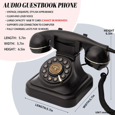 Ricordi tradizionali Audio Guest Book 6.4in Record Player Guest Book per preservare i ricordi