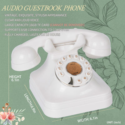 32GB Audio Phone Guest Book Registrazione Vocale 10 ore Registrazione Telefono Nozze Guest Book