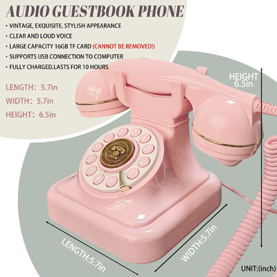 Plastico Telefono Audio Libro degli ospiti 32GB Memoria Telefono Libro degli ospiti Nozze