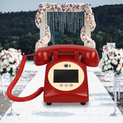 Registrazione di messaggi Video Libro degli ospiti Registratore telefonico rosso per il matrimonio per qualsiasi celebrazione