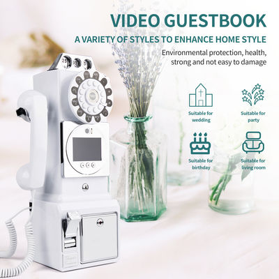 Customized Retro Wedding Audio Video Guestbook ABS Plastic Banquet Party Guest Blessing Sign-In Book Messaggio vocale personalizzato