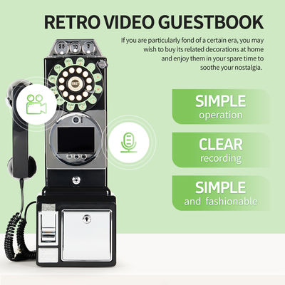 Customized Retro Wedding Audio Video Guestbook ABS Plastic Banquet Party Guest Blessing Sign-In Book Messaggio vocale personalizzato