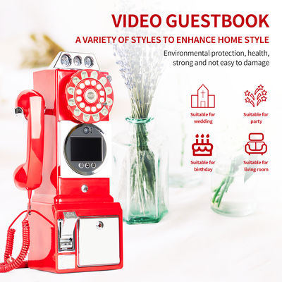 Customized Retro Wedding Audio Video Guestbook ABS Plastic Banquet Party Guest Blessing Sign-In Book Messaggio vocale personalizzato