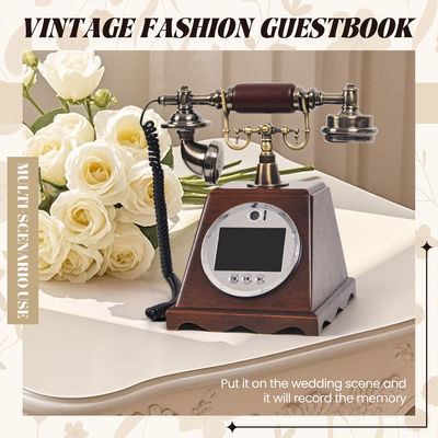 Customized Retro Wedding Audio Video Guestbook ABS Plastic Banquet Party Guest Blessing Sign-In Book Messaggio vocale personalizzato