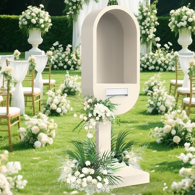Booth telefonico per matrimoni in metallo premium con sistema di registrazione audio/video del libro degli ospiti