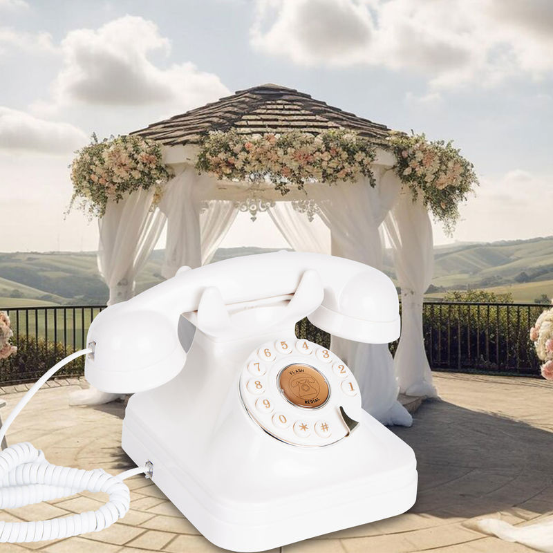 Stylish Wedding Guest Book Telefono Ricaricabile Power Vintage Phone Recorder Per Matrimonio