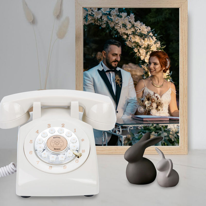 Momenti speciali Telefono USB Libro degli ospiti per il matrimonio Audio Telefono Libro degli ospiti Noleggio Bianco